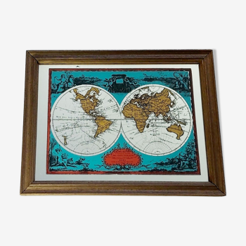 Miroir sérigraphié map monde 34x23cm