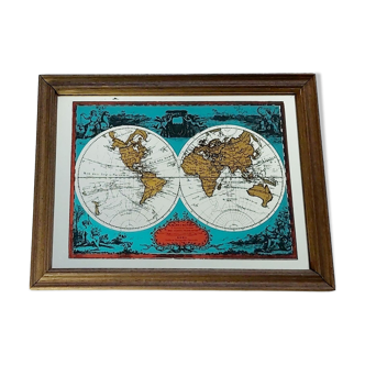 Miroir sérigraphié map monde 34x23cm