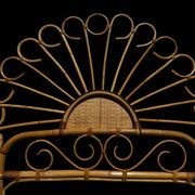 Bamboo and rattan headboard, handcrafted on the Côte d'Azur, 1960