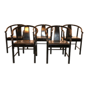 Lot 5 chaises salle - noir