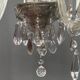 Venetian chandelier decorated with clear crystal and rare coloured crystal.