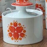 Old Tableware Service Seventies Orange Hans Théo Baumann For Thomas Germany
