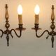 Pair of Double French Vintage Bronze Effect Metal Flemish Wall Lights