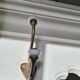 Old wall coat rack / 7 hooks / molding / baroque / white