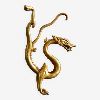 Dragon volant de style dynastie tang, fait à la main en cuivre doré pur, bête de bon augure, cadeau du palais chinois