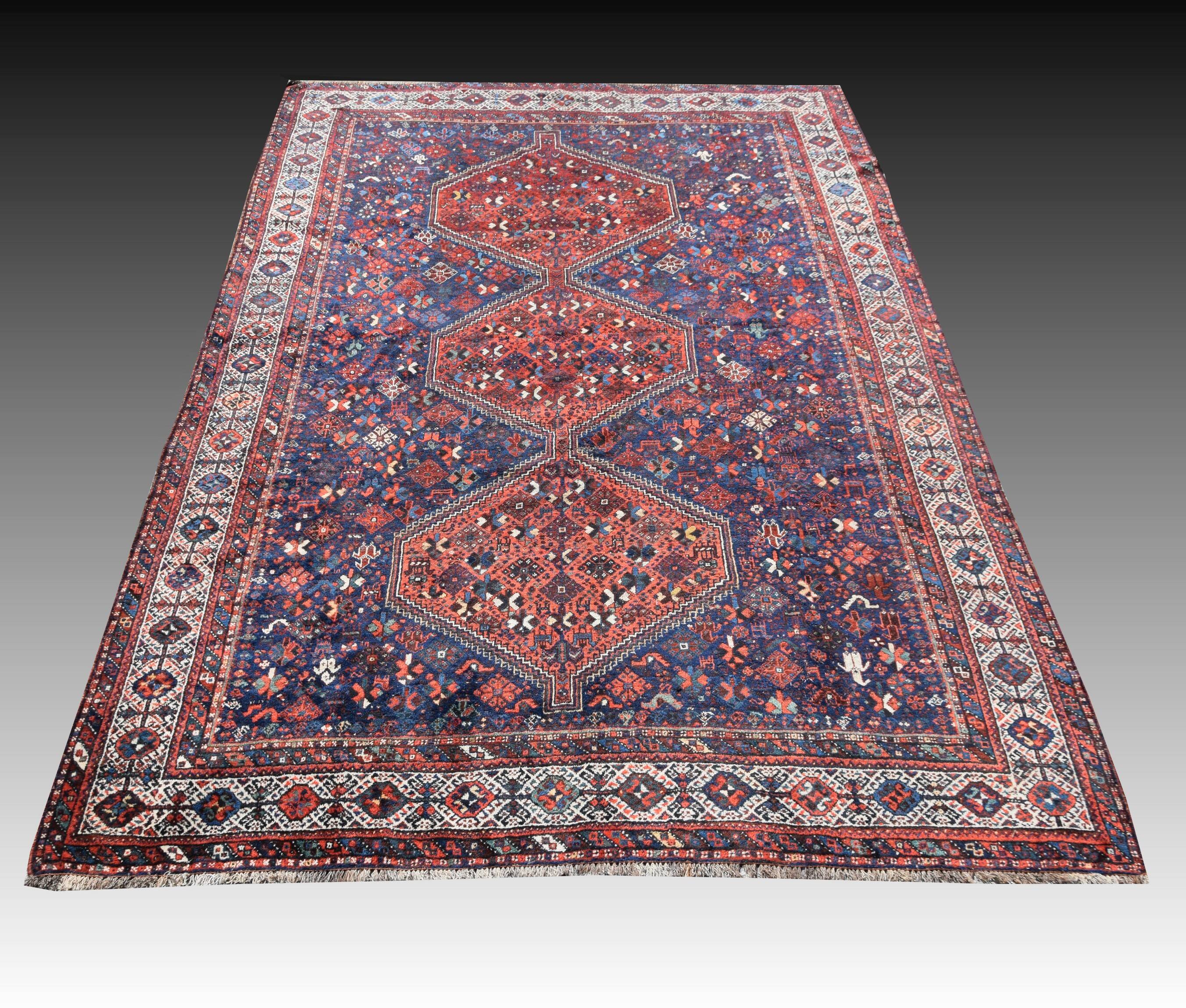 Oriental carpet Iran Shiraz, ancient Gashghaï - "Galerie Sardje"