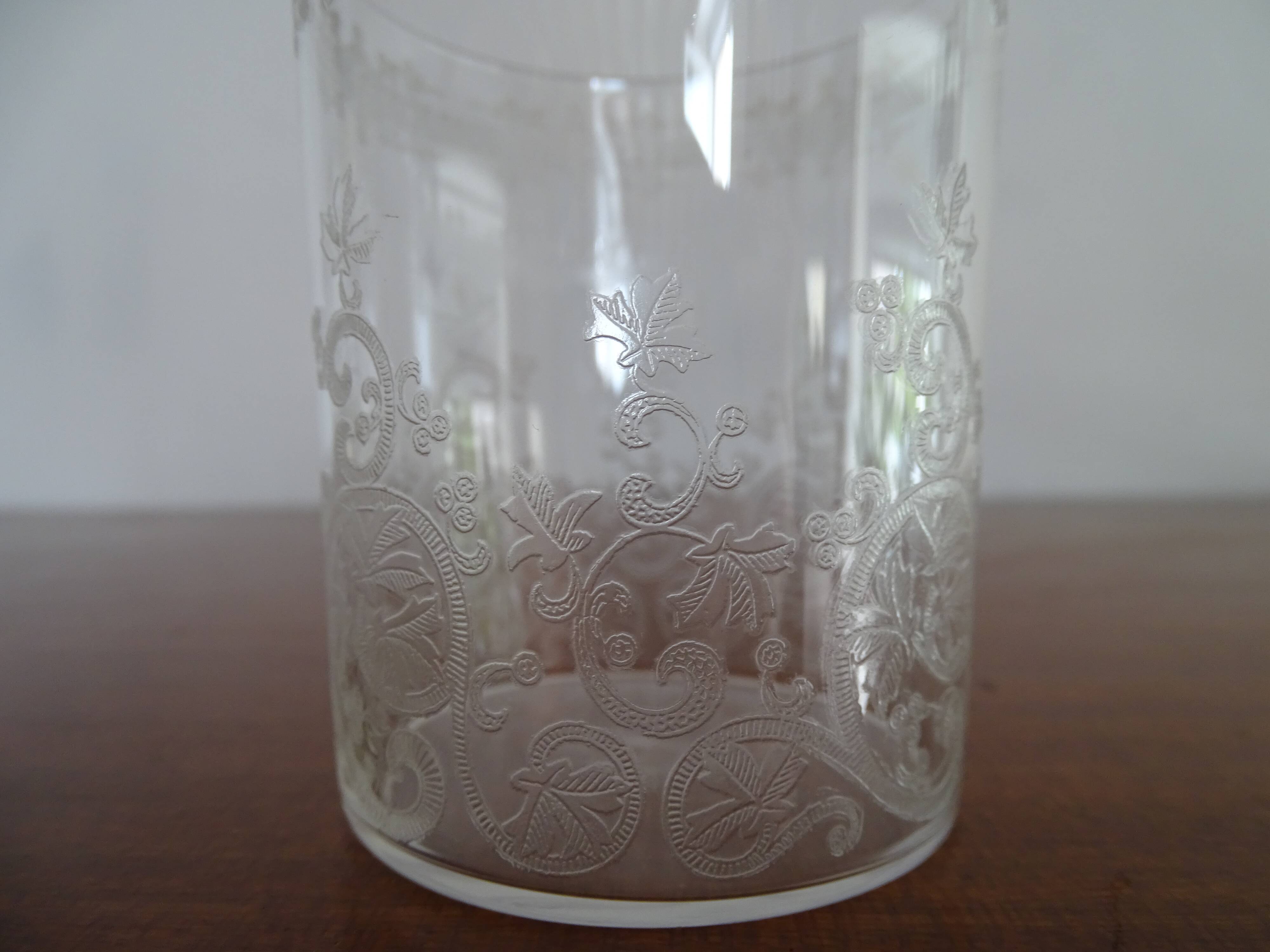 Baccarat crystal goblet model engraved with Baccarat initial "B" on frieze