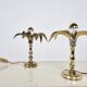 Pair of brass flower table lamps, 1970s