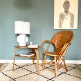 Chestnut armchair called “Le Corbusier”