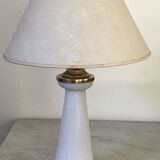Opaline and brass table lamp