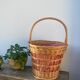 Basket in vintage woven wicker and red gingham