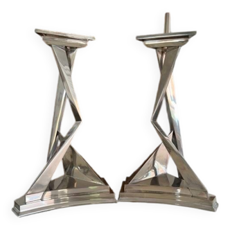 Paire de chandeliers en argent Castor et Polux de Dali