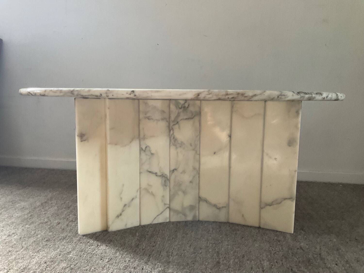 Vintage Carrara marble coffee table