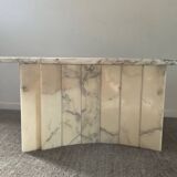 Vintage Carrara marble coffee table