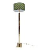 Romeo Rega Mid-Century Modern Italian Brass Floor Lamp with Gucci Fabric
