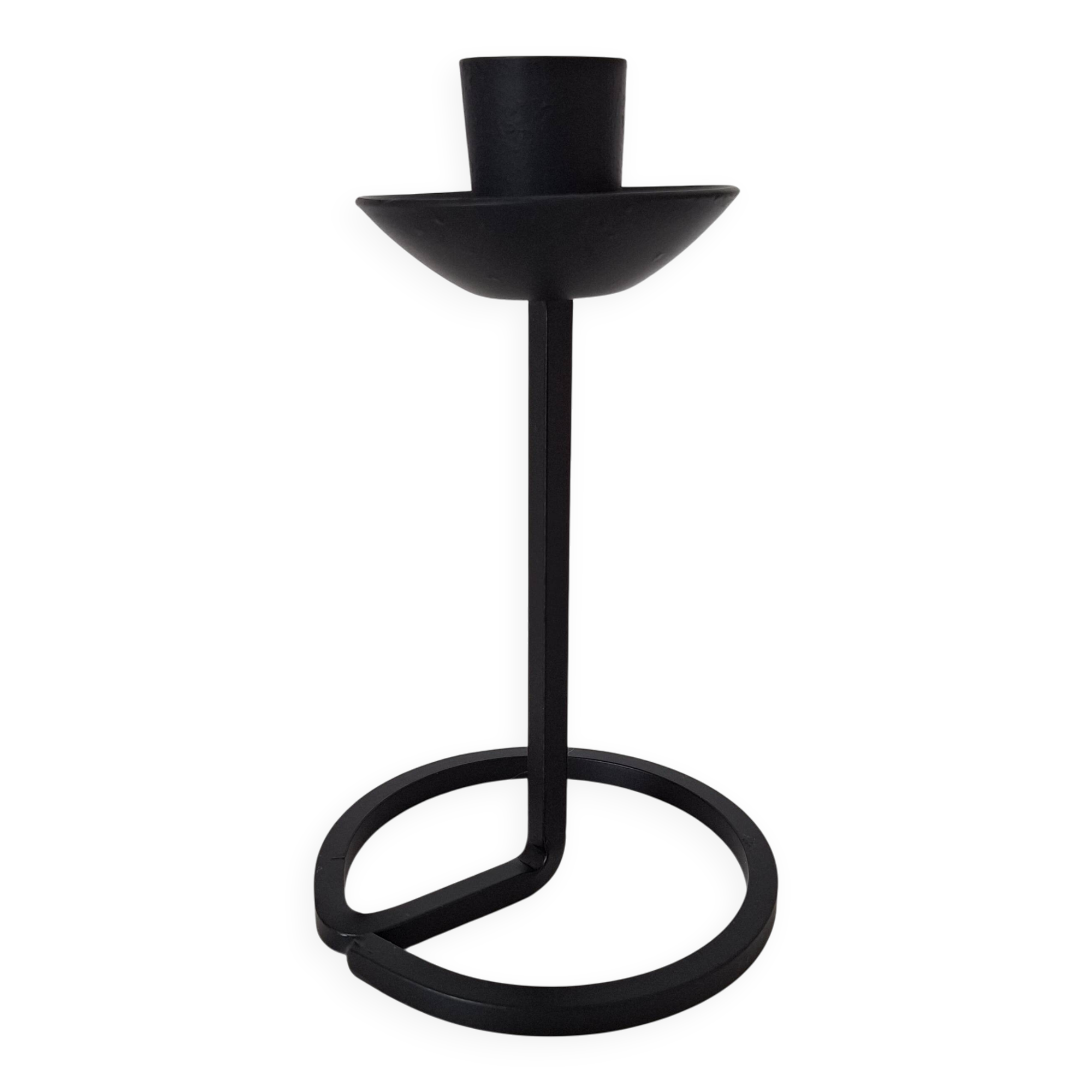 Black wrought iron candlestick