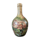 Beautiful bottle A ancient sandstone painted with floral motifs Folk art Puisaye