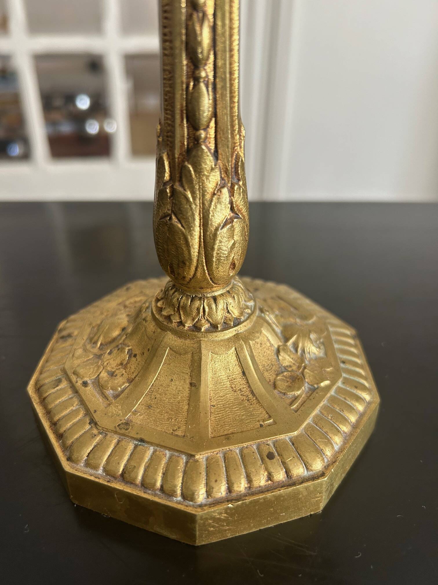art deco brass lamp