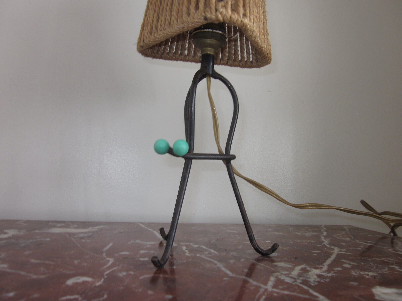 Metal and rope lamp 1950