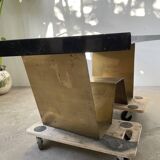 Addor 60s sculptural marble and brass coffee table