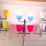 Fontana Arte, Set of 3 4-Light Wall Lamps, Murano Glass, Italy