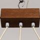 Scandinavian chandelier with 3 lights in teak and glass from the 60s/70s