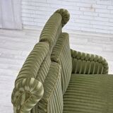 1950s, Danish 2-seater sofa, green furniture velour, beech wood.
