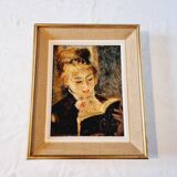 Tableau avec belle reproduction de 1938 de Renoir "Le Lecteur"