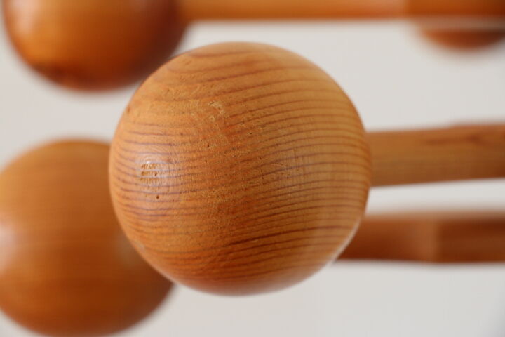 Scandinavian pine coat rack 1970
