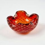 Bol ou cendrier en verre de Murano avec poussière d'or et bulles d'air de Barovier & Toso, Italie, années 1960
