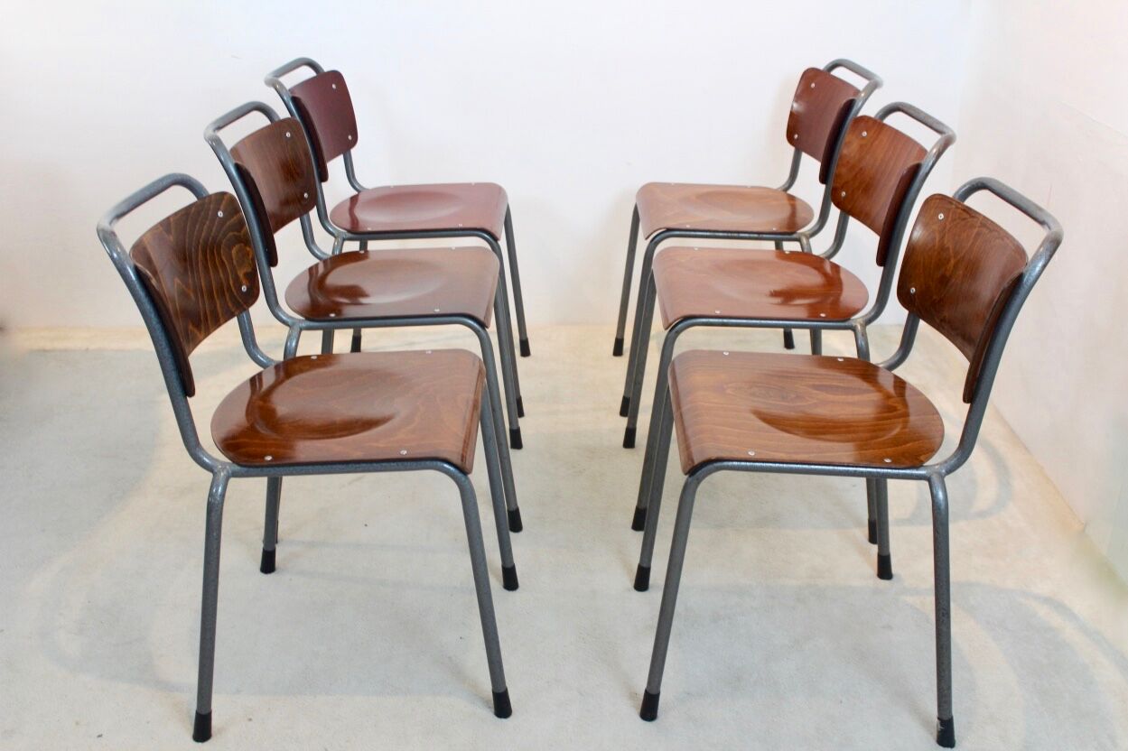 'TH-Delft' plywood industrial chair by WH Gispen