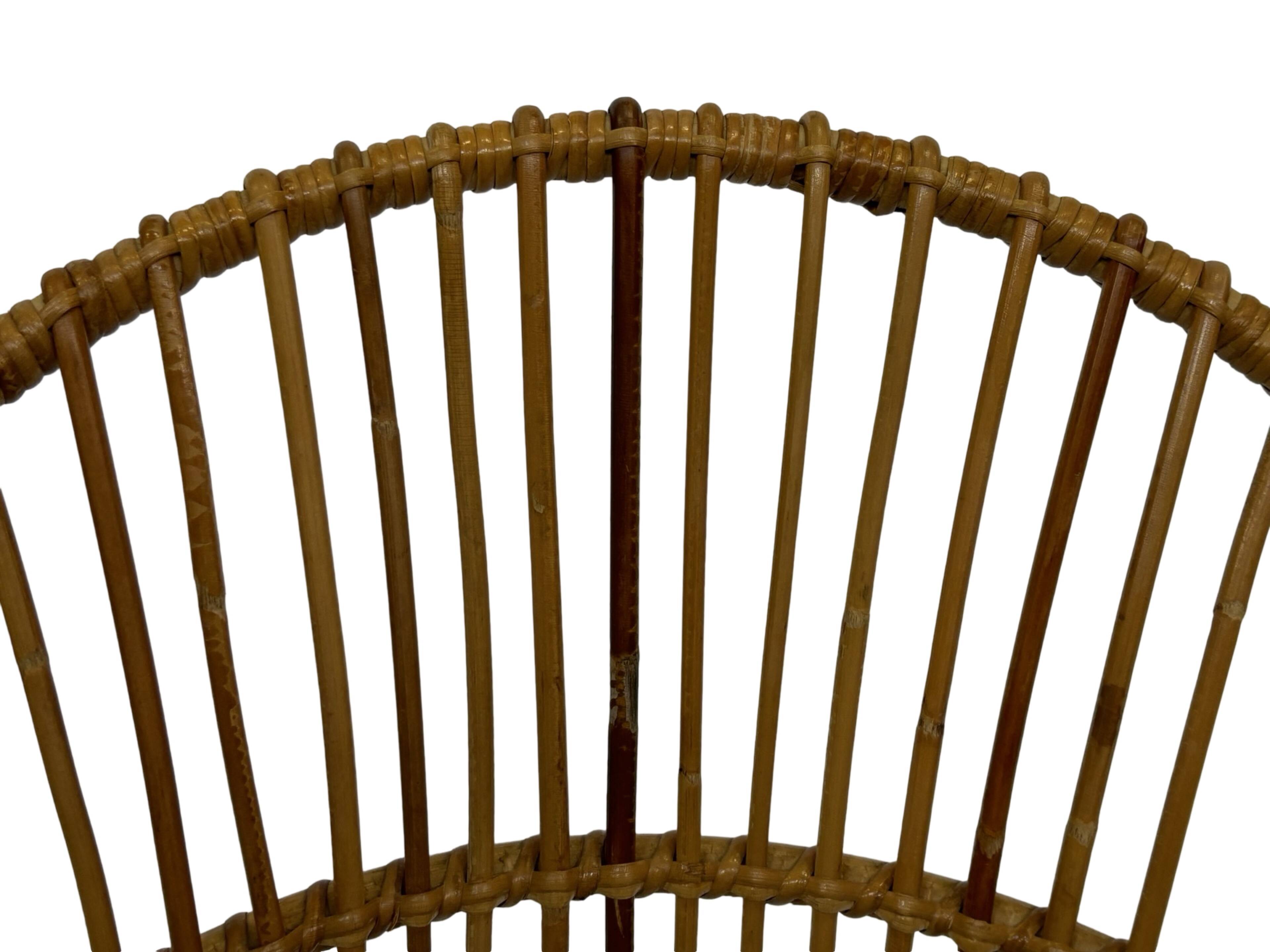 Chaise en rotin de Dirk van Sliedregt Rohe Noordwolde 1960 aux Pays-Bas