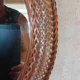 Oval rattan mirror - year 70