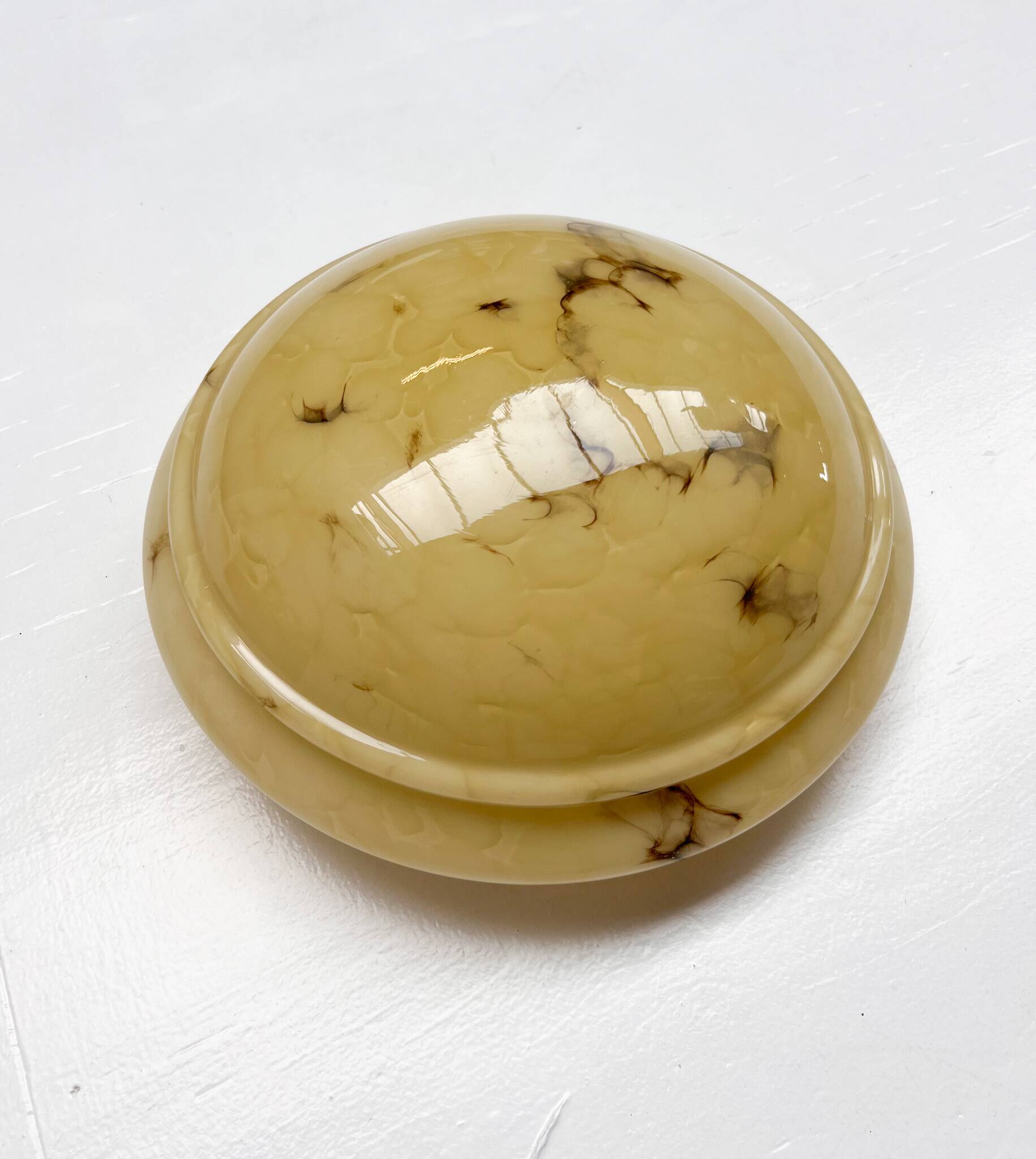 Art Deco bowl lamp with marble pattern from the 1930s