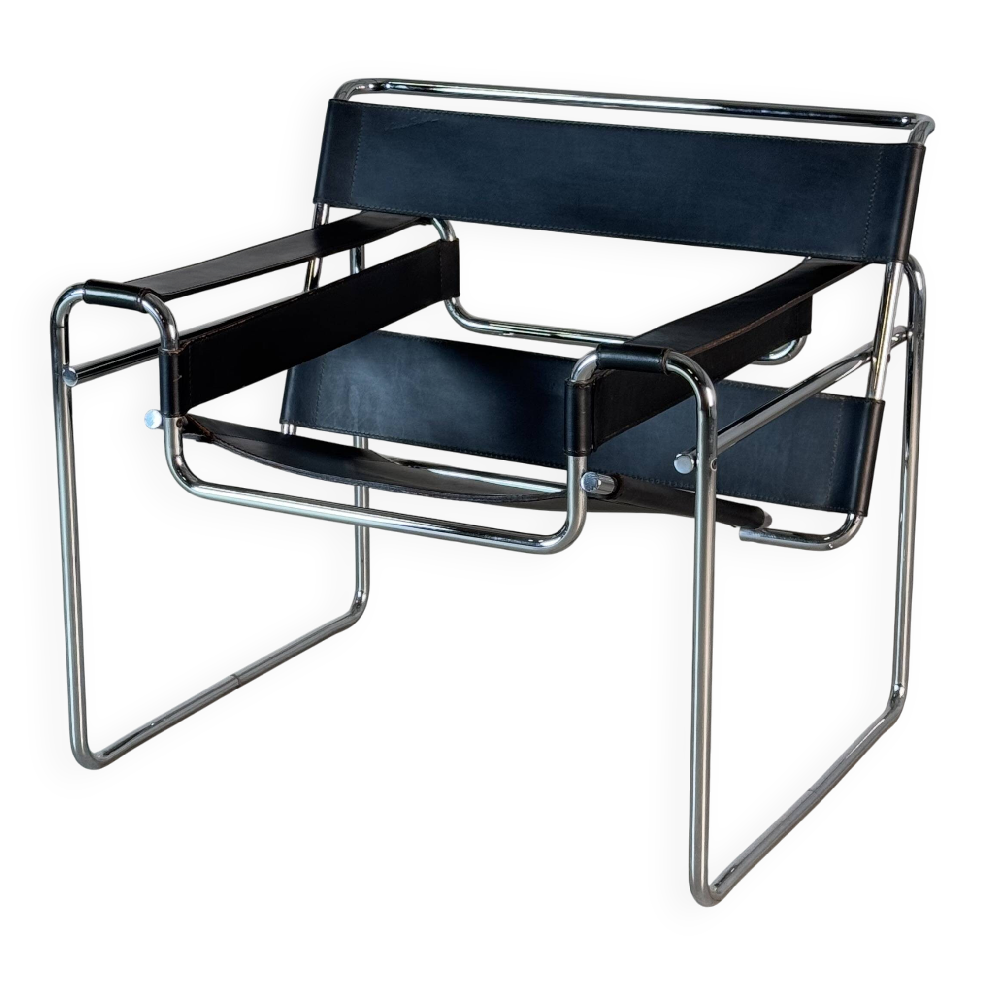 Marcel Breuer Wassily Chair for Gavina, Bauhaus Icon in Leather, 1960s