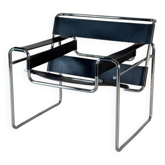 Marcel Breuer Wassily Chair for Gavina, Bauhaus Icon in Leather, 1960s