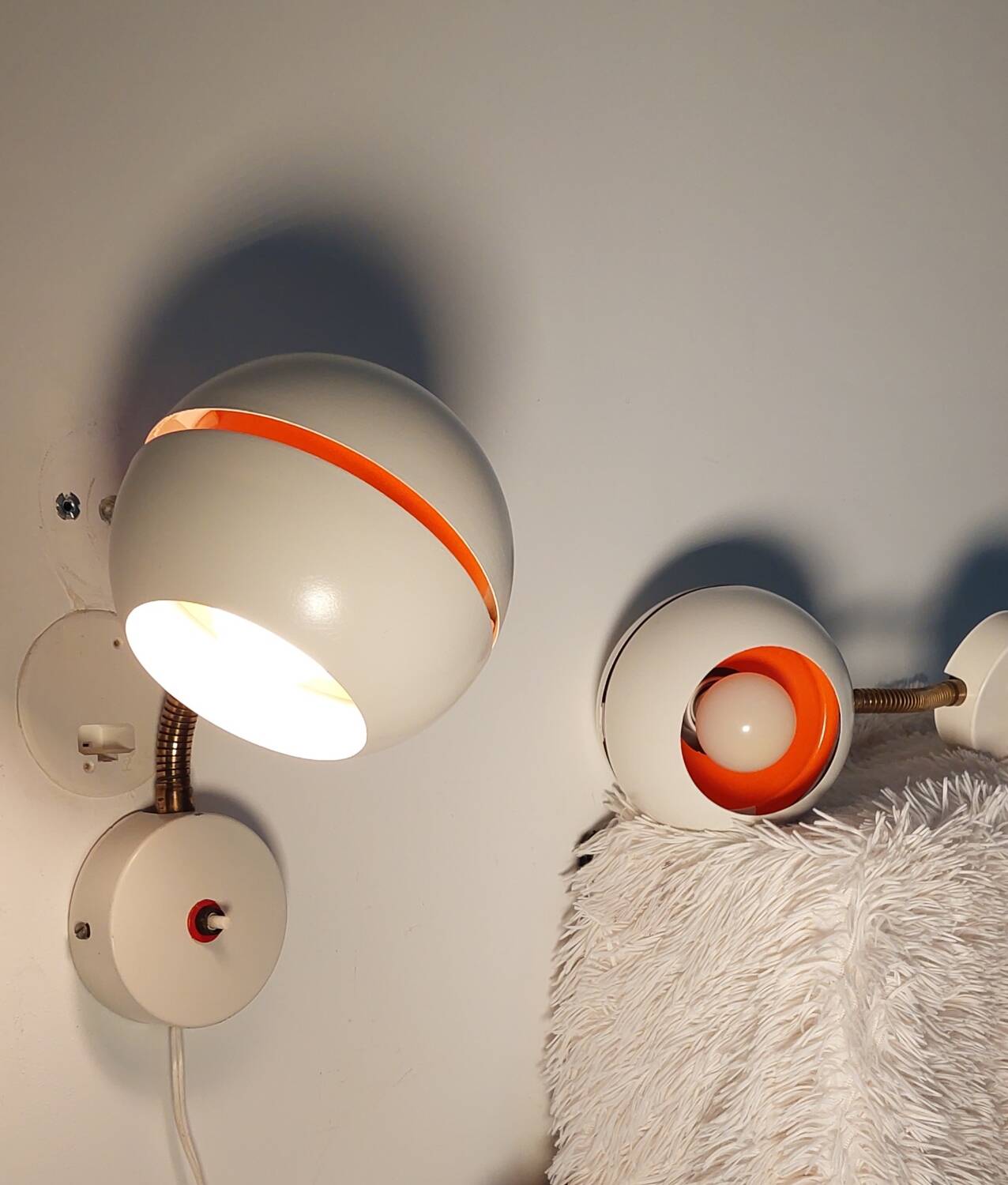 Pair of Denmark eye ball wall lights