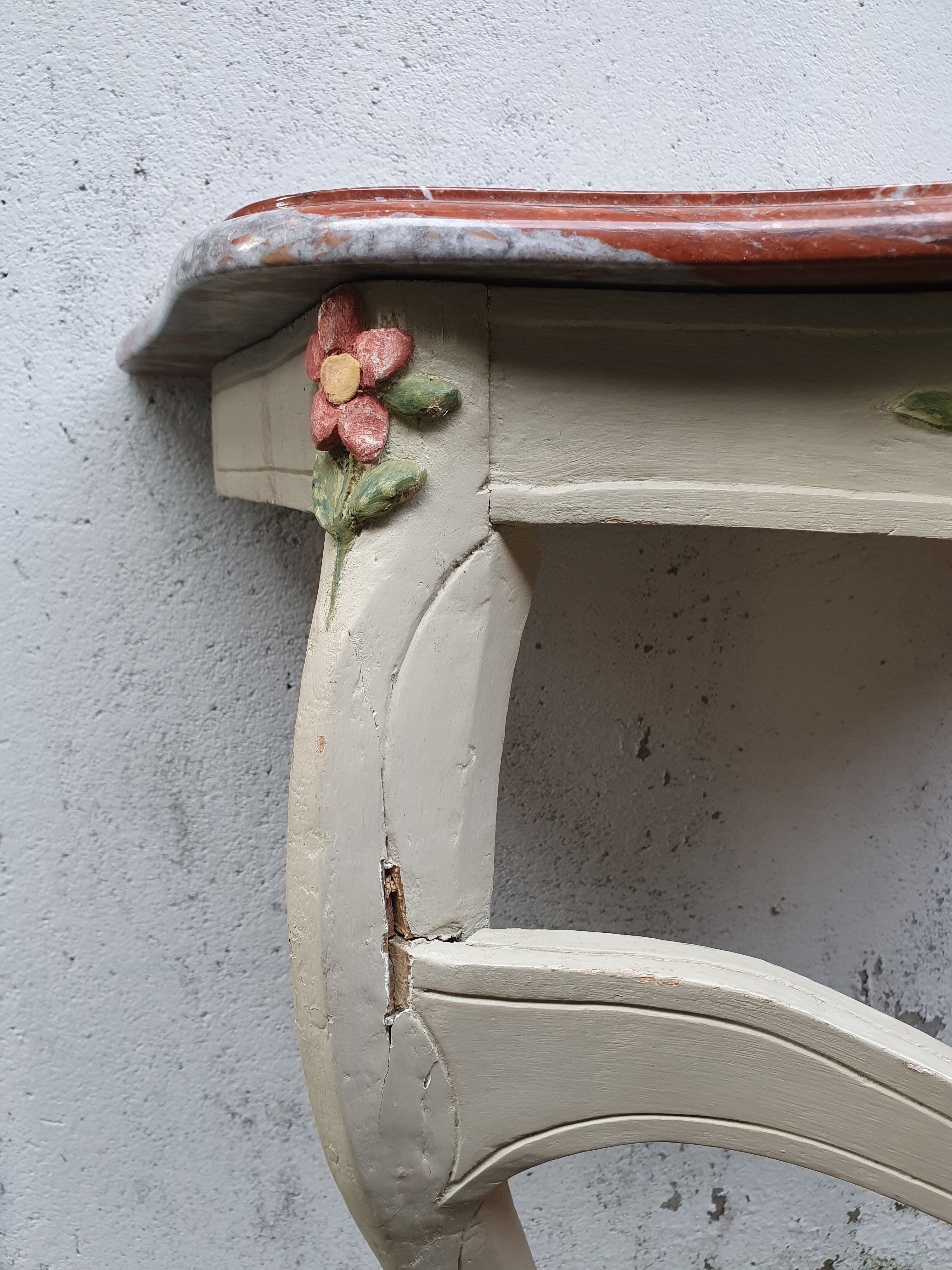 Louis XV style console - painted wood - 20th