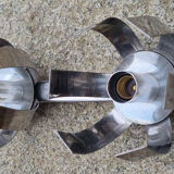 Wall lamp "Fleur de lumière" chromed aluminum 70s