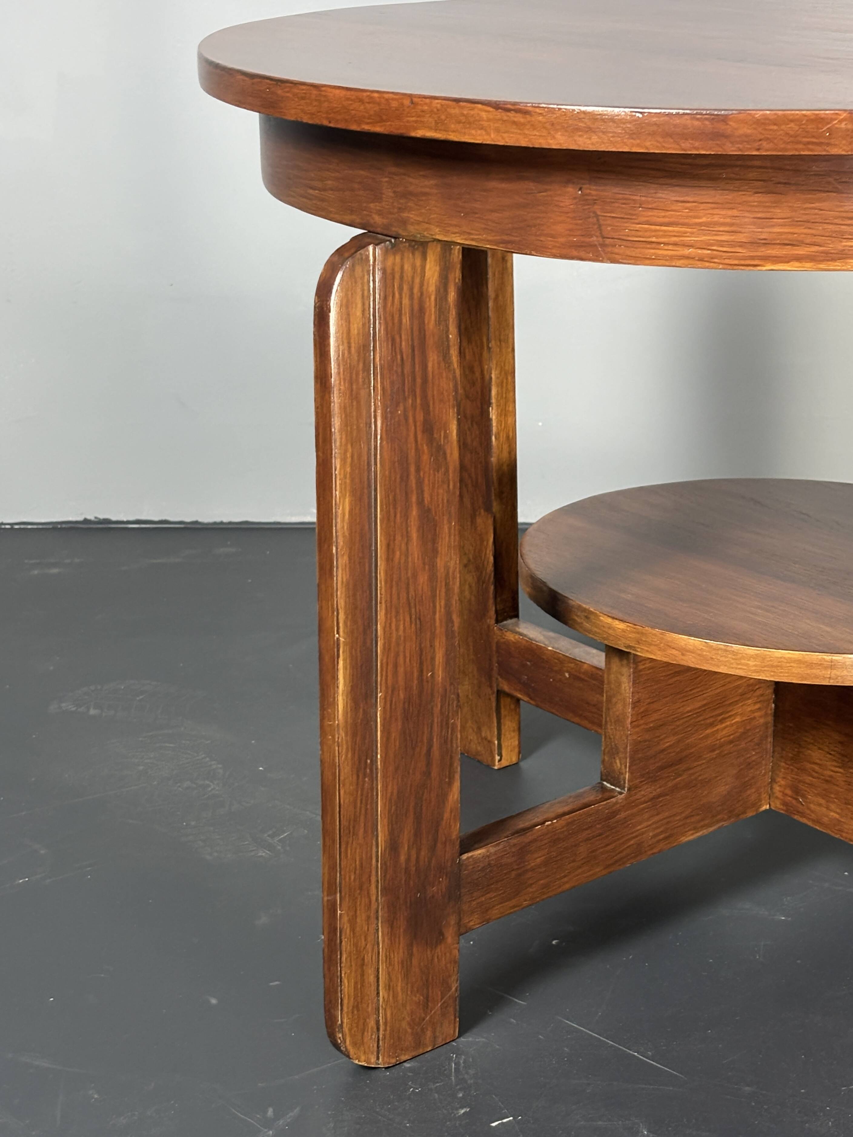 Table d'appoint ou table basse Art Déco néerlandaise en acajou, milieu du XXe siècle, vers 1940-1950