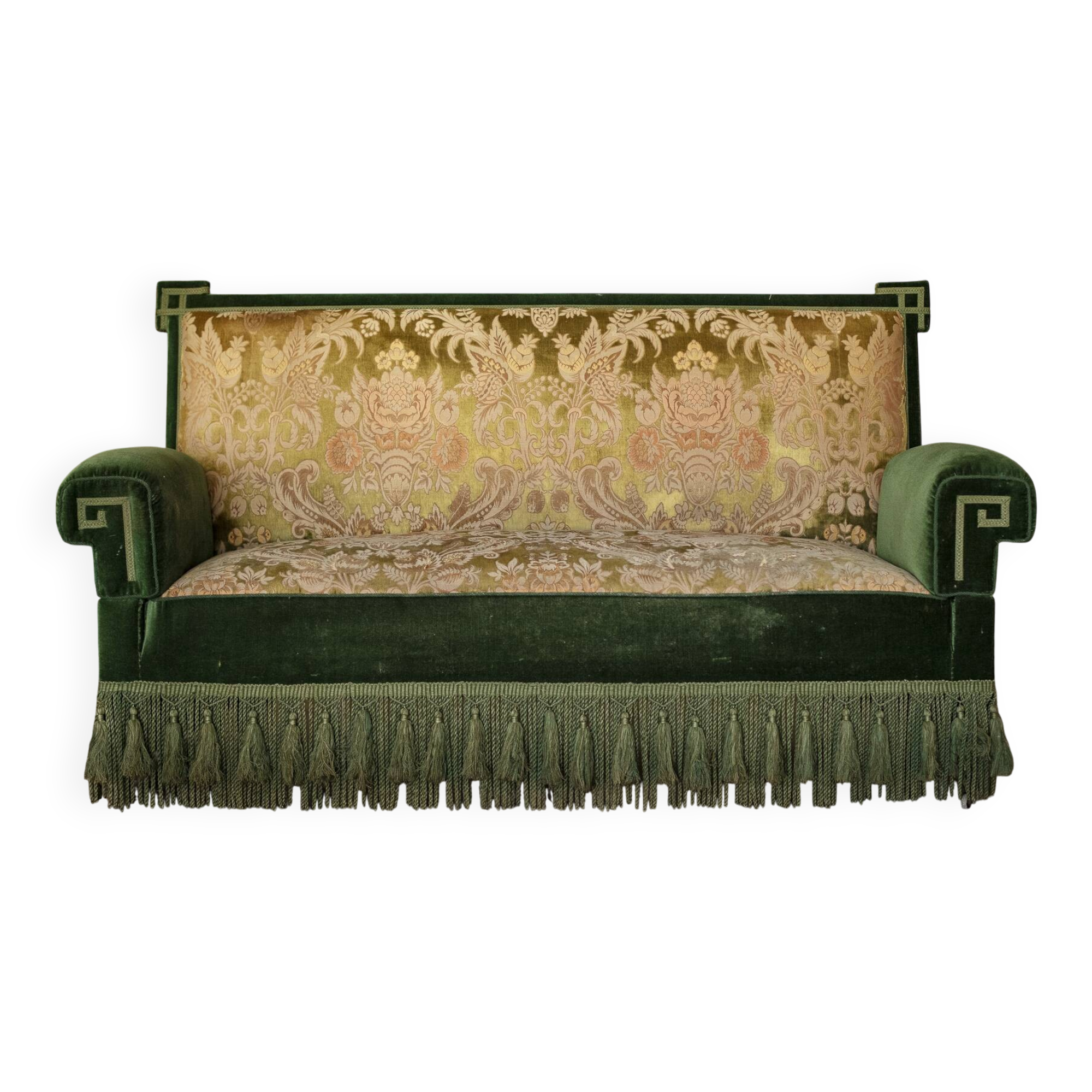 Canapé-lit Art nouveau allemand c.1900 – velours vert