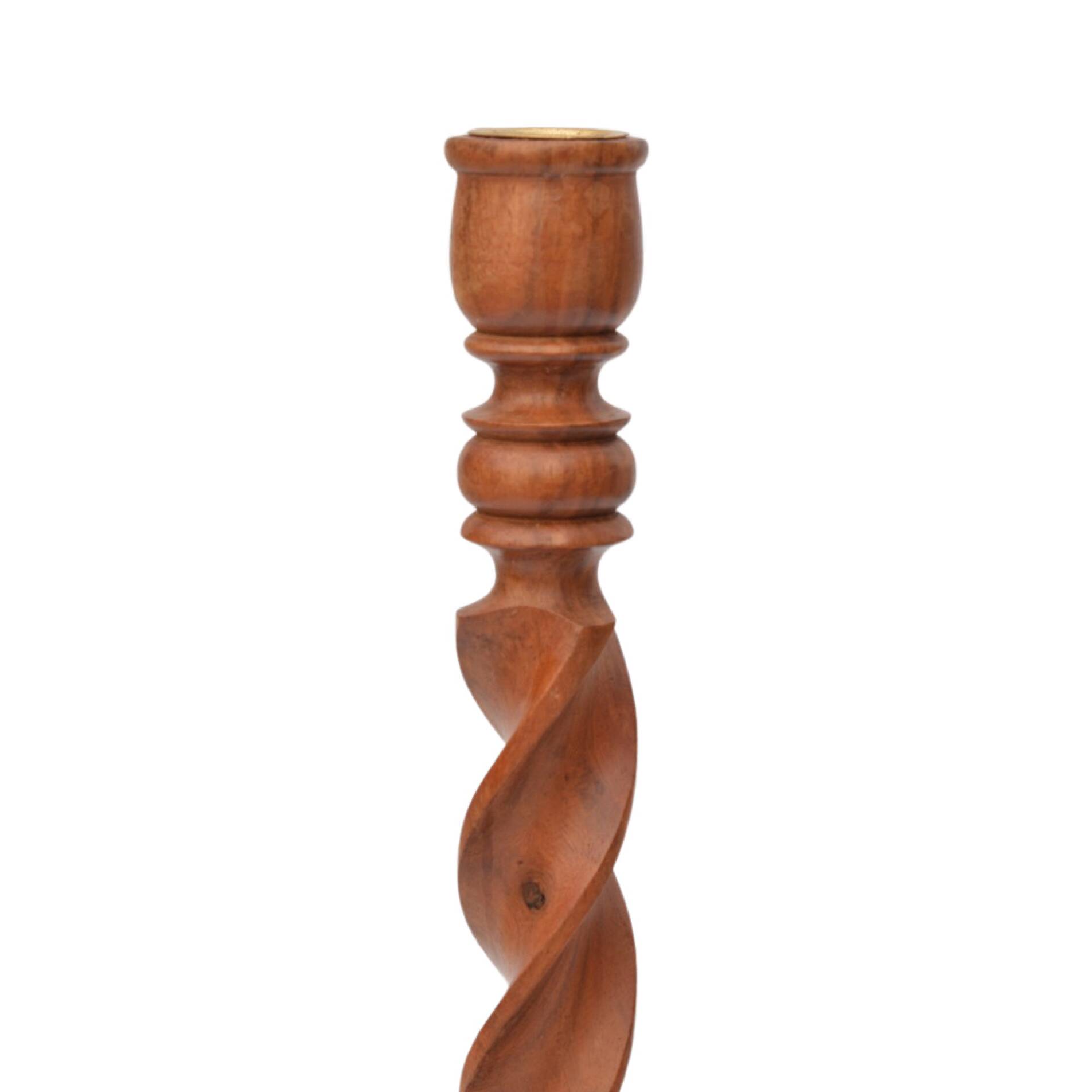 Rosewood long modernist candlestick, Denmark, 1970s.