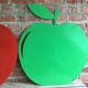 2 green and red apple magnetic panels