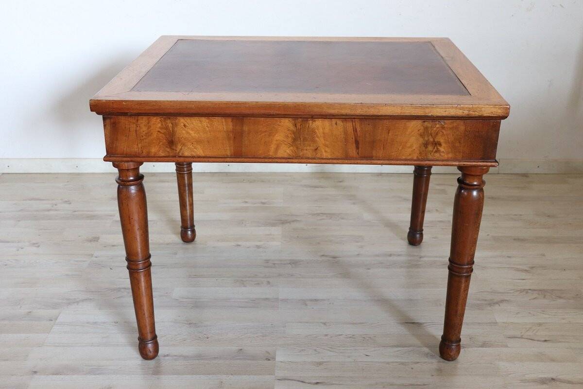 Antique walnut desk, Italy, mid-19th century