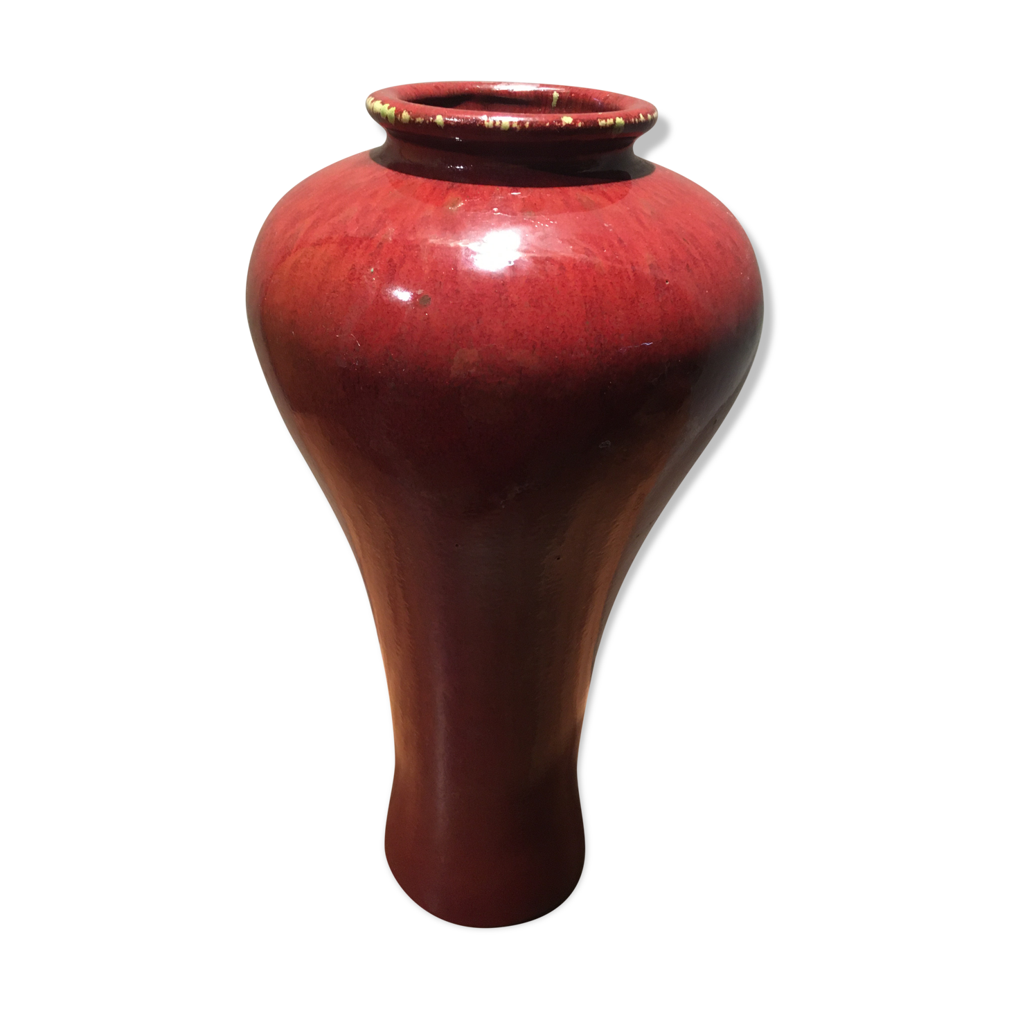 Red ceramic vase