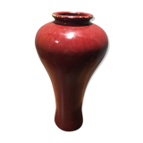 Red ceramic vase