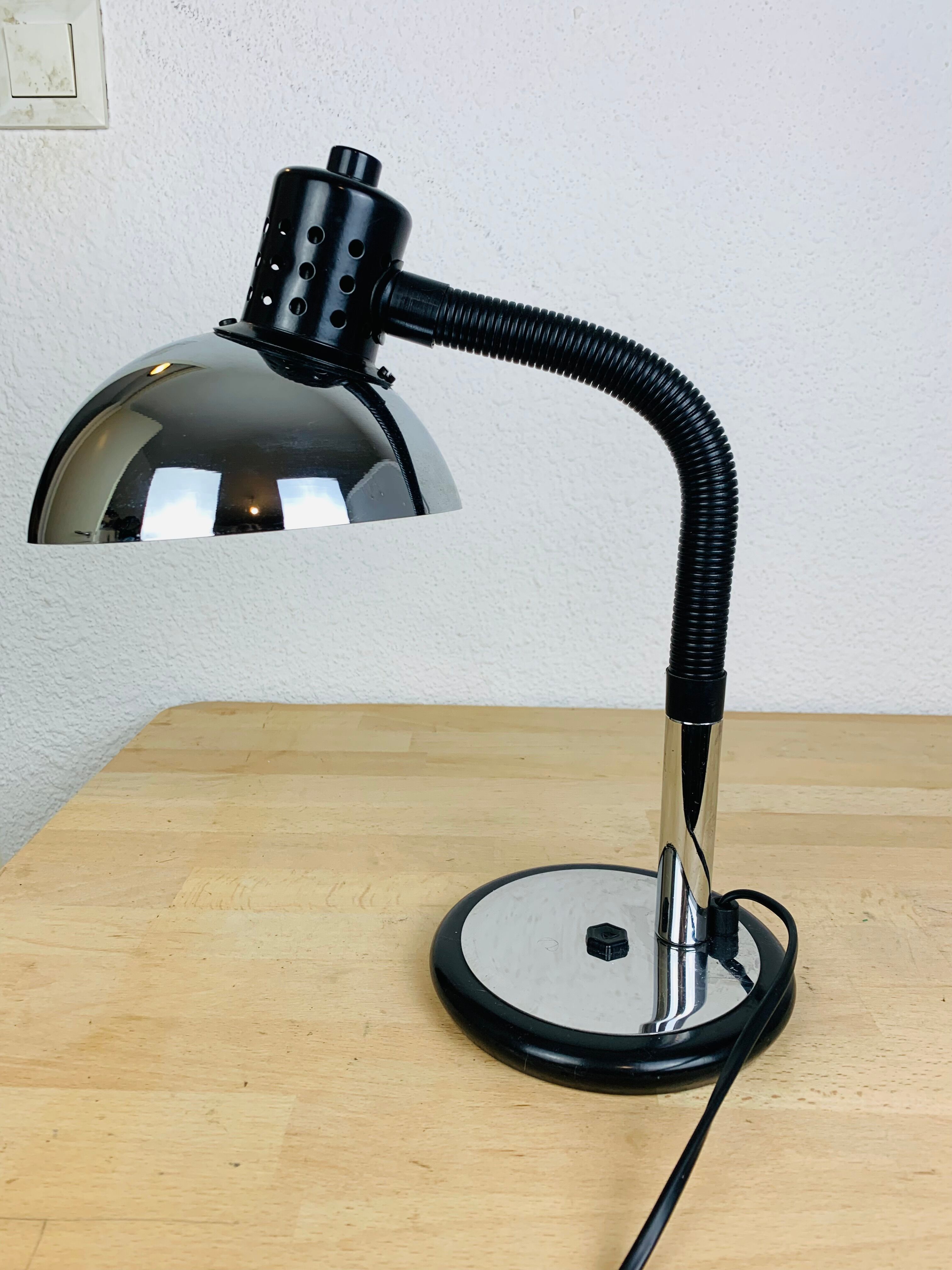 Aluminor chrome metal desk lamp