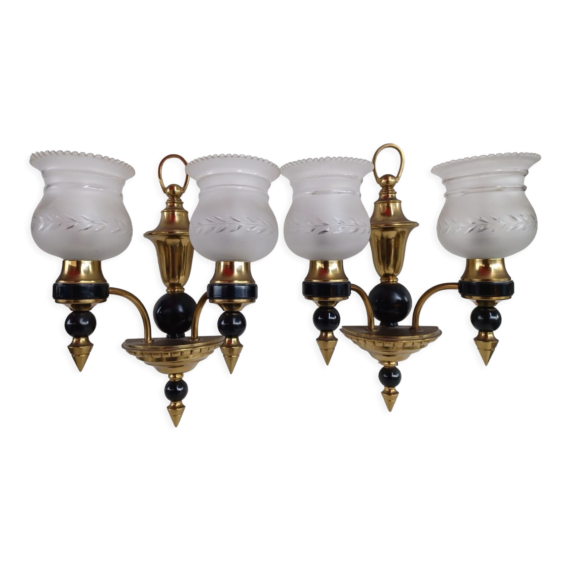 Pair of neoclassical style bronze sconces, 20th century