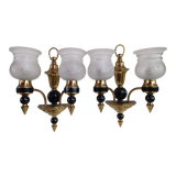 Paire d'appliques en bronze de style neo classique, XX ème siècle