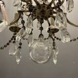 Antique Italian Silver Crystal Chandelier, 1940s
